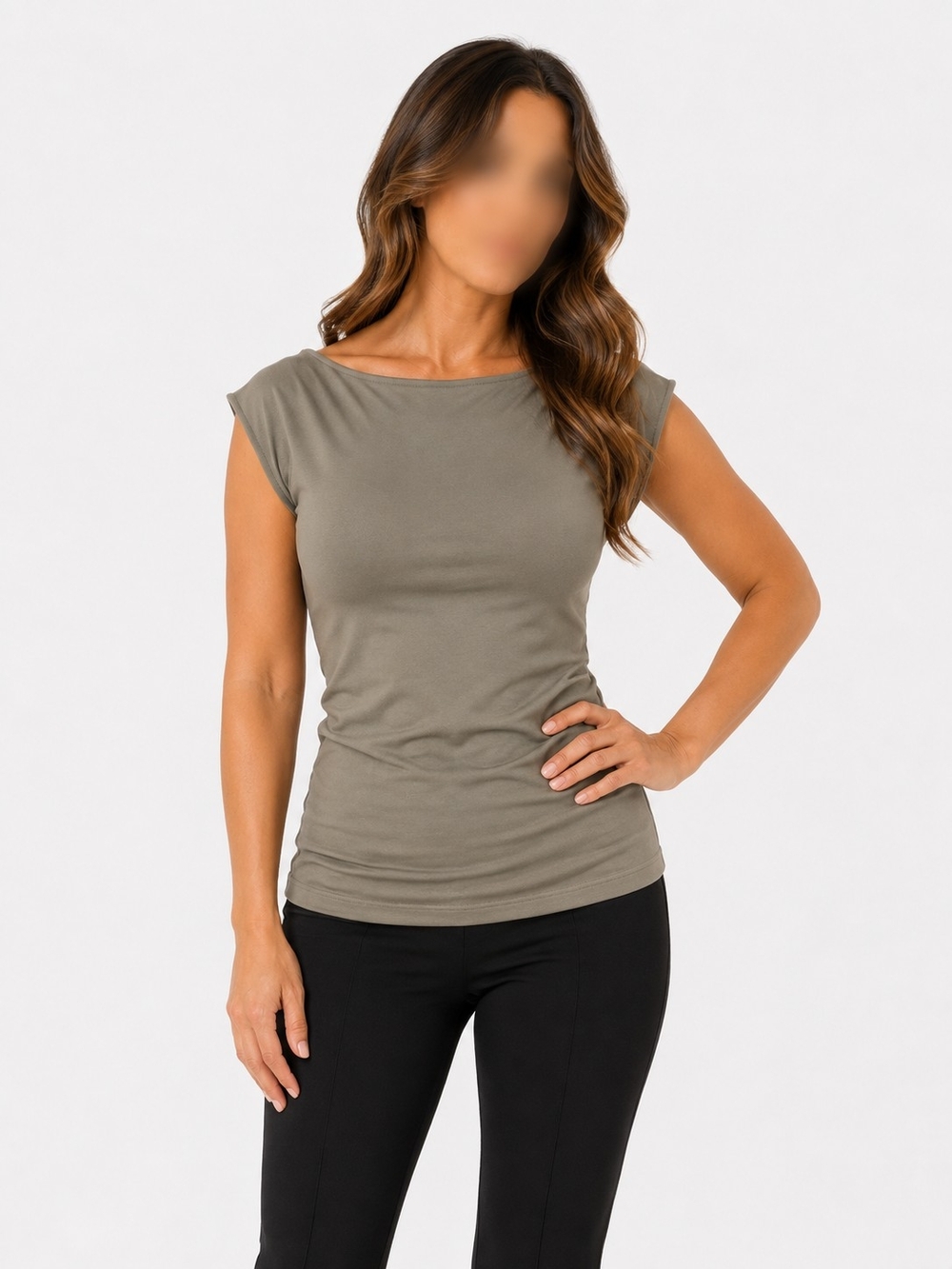👕2 for 15$ Or 3 for 20$👕Suzy Shier Olive Cap Sleeve Boatneck Tank